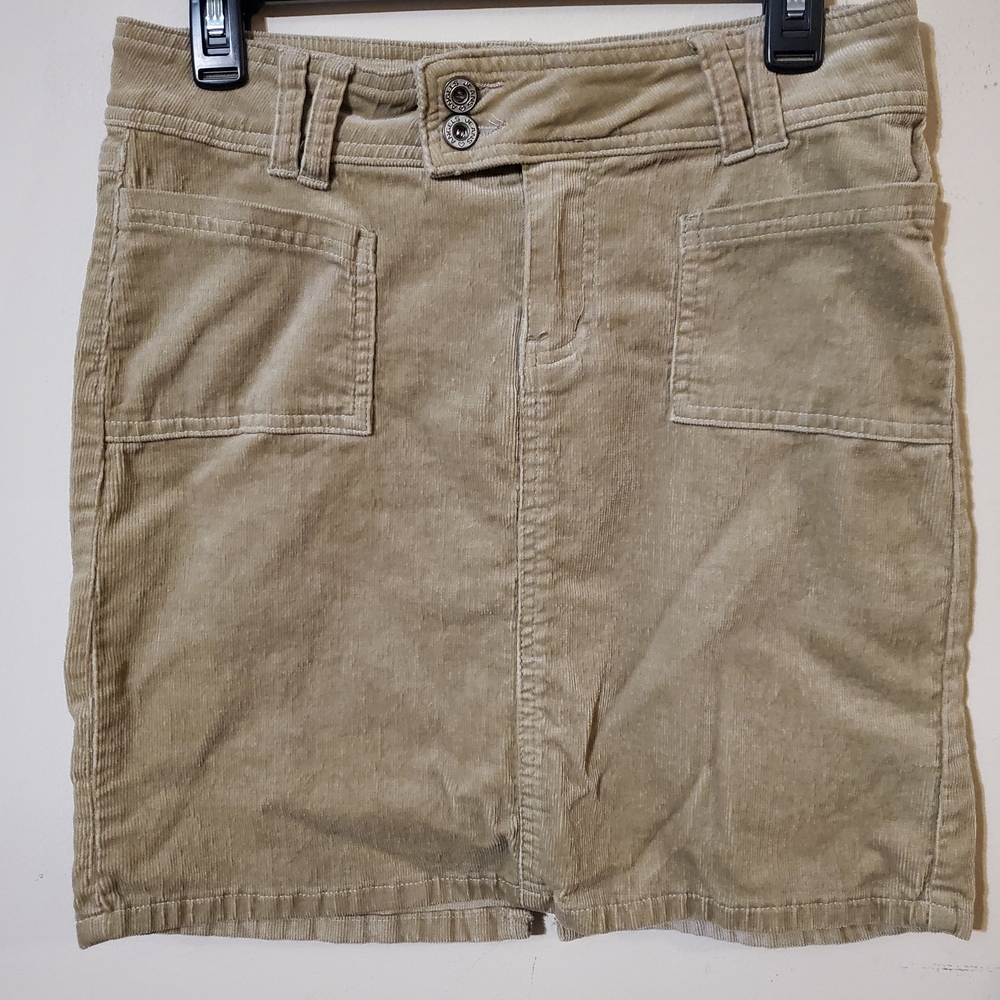 Y2k Angels Corduroy Mini Utility Skirt Tan